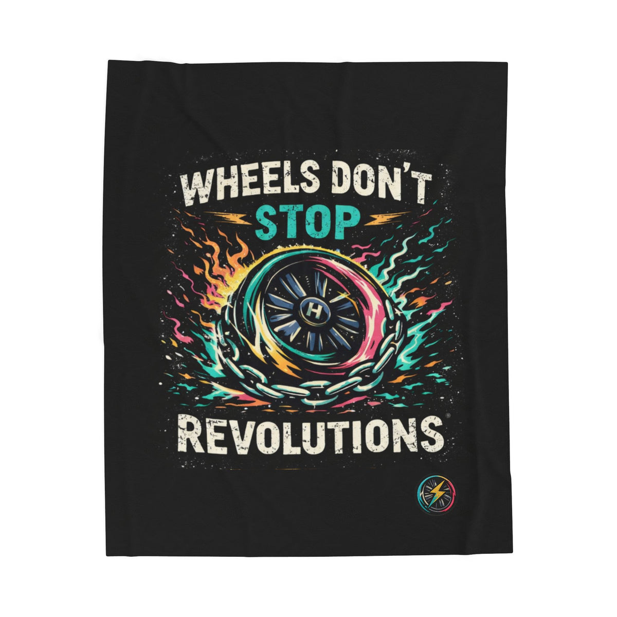 KH - "Wheels Don't Stop Revolutions"  Plush Throw