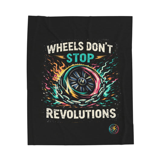 KH - "Wheels Don't Stop Revolutions"  Plush Throw