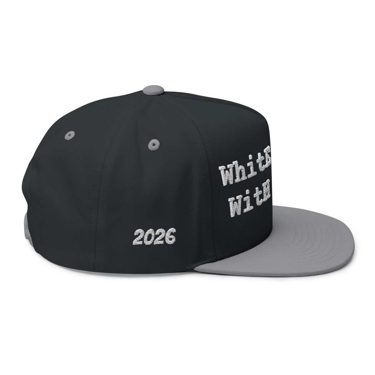 2026 White Trash With Money Flat Bill Cap - EMBROIDERED