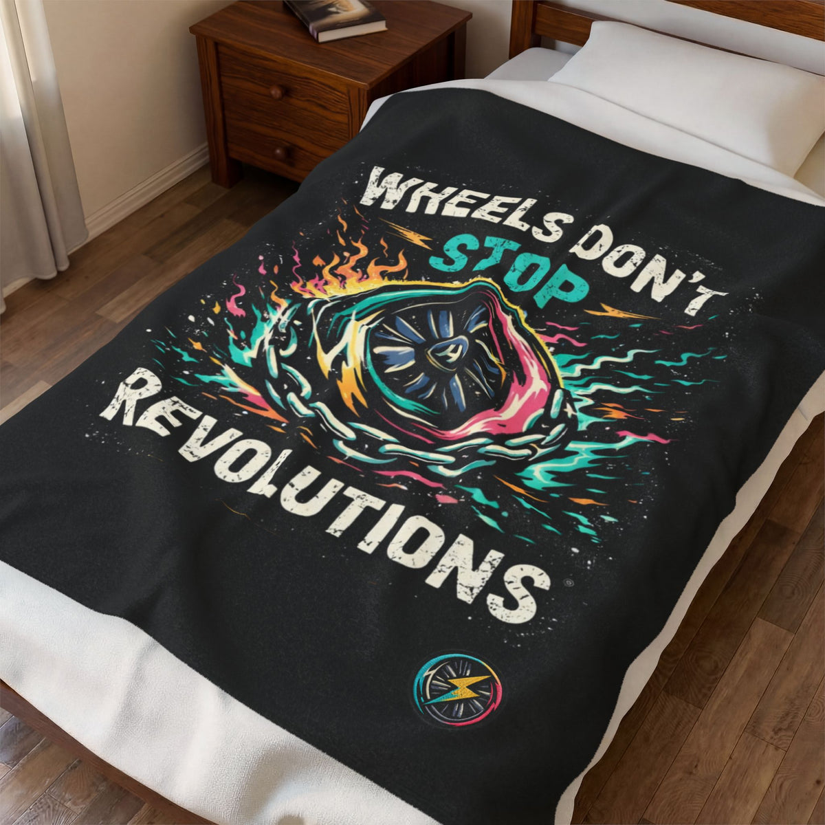 KH - "Wheels Don't Stop Revolutions"  Plush Throw
