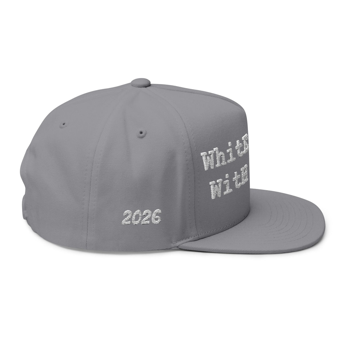 2026 White Trash With Money Flat Bill Cap - EMBROIDERED