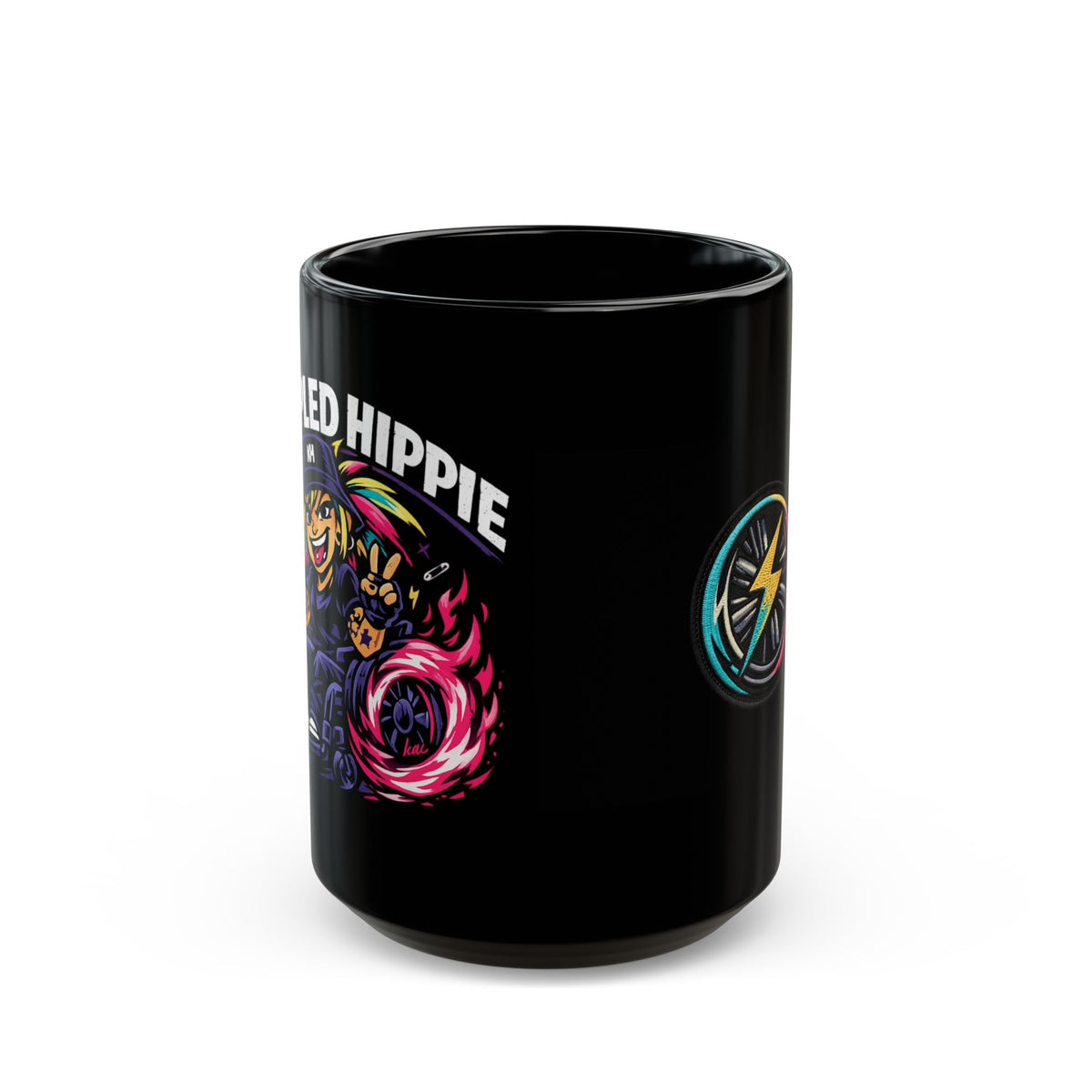 KH - Electric Hippie Black Mug — 15 oz