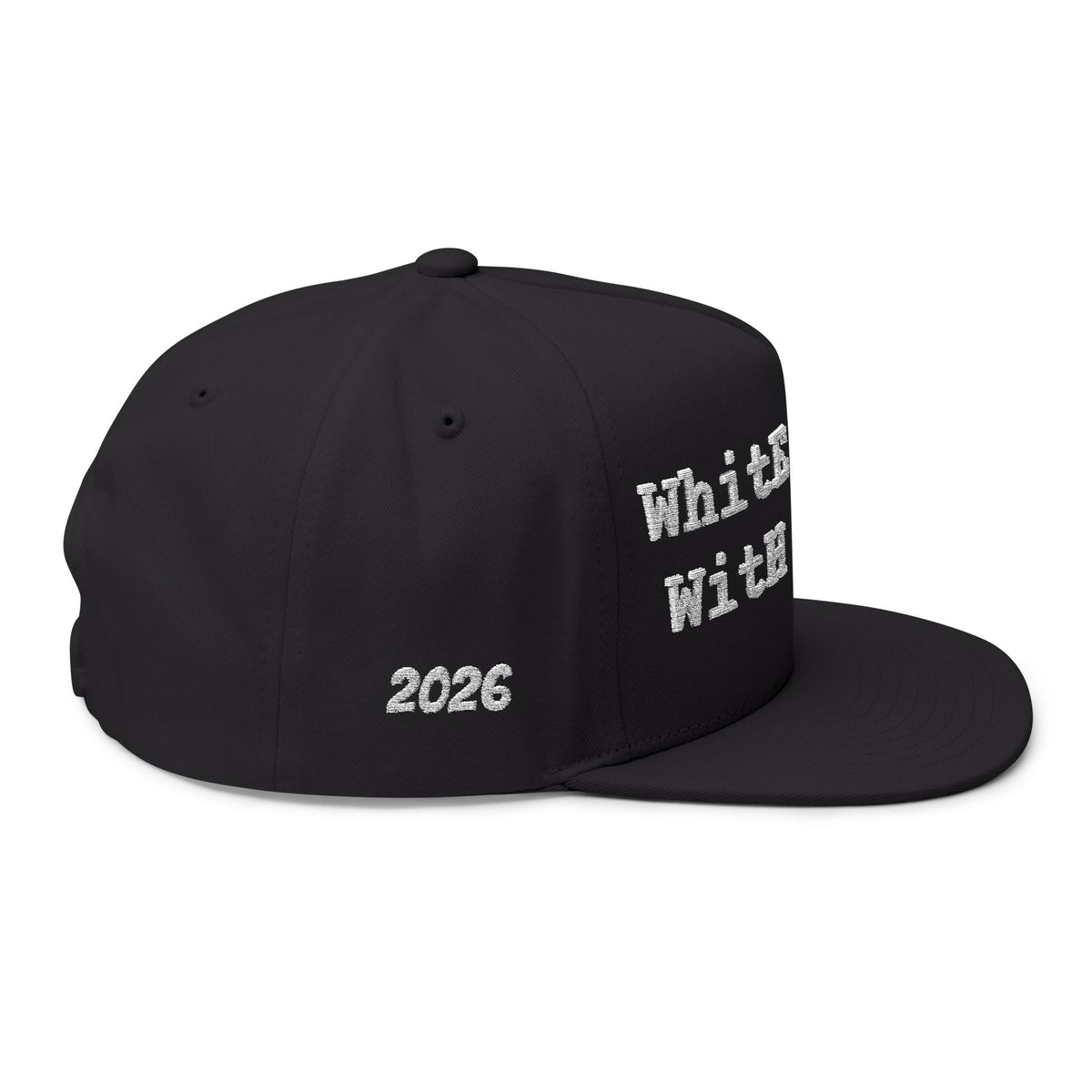 2026 White Trash With Money Flat Bill Cap - EMBROIDERED
